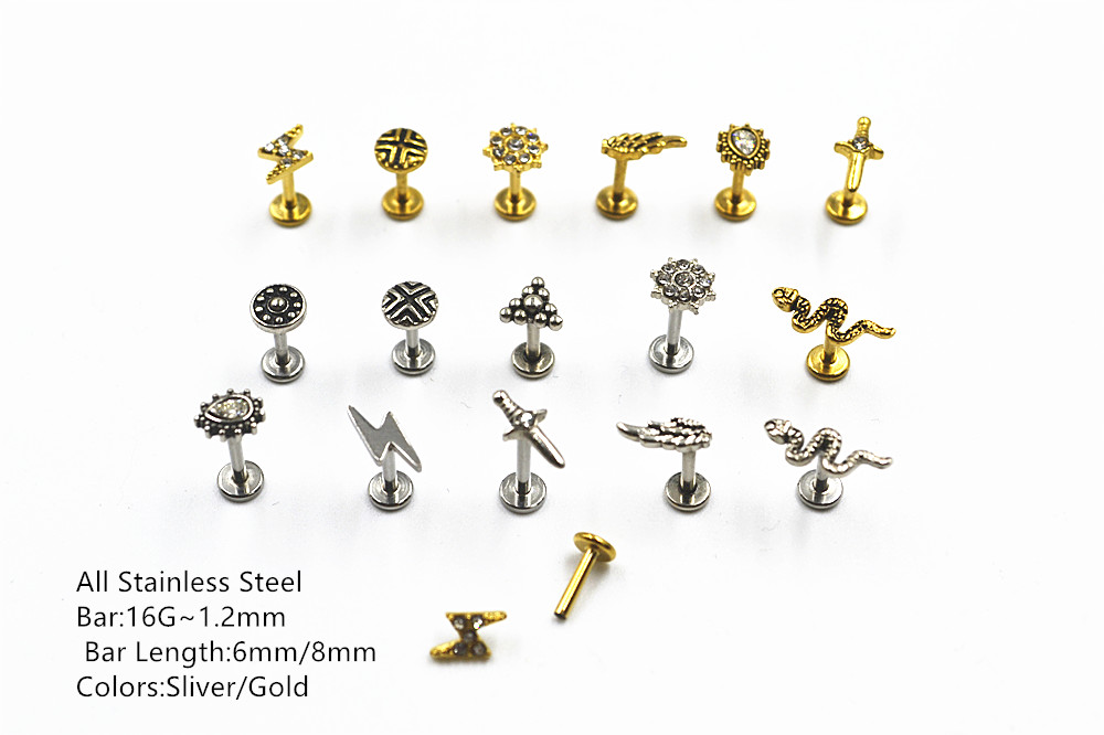 Body Jewelry Hot - 50pcs/Lot Body Jewelry 16GX6/8MM Snake Surgical