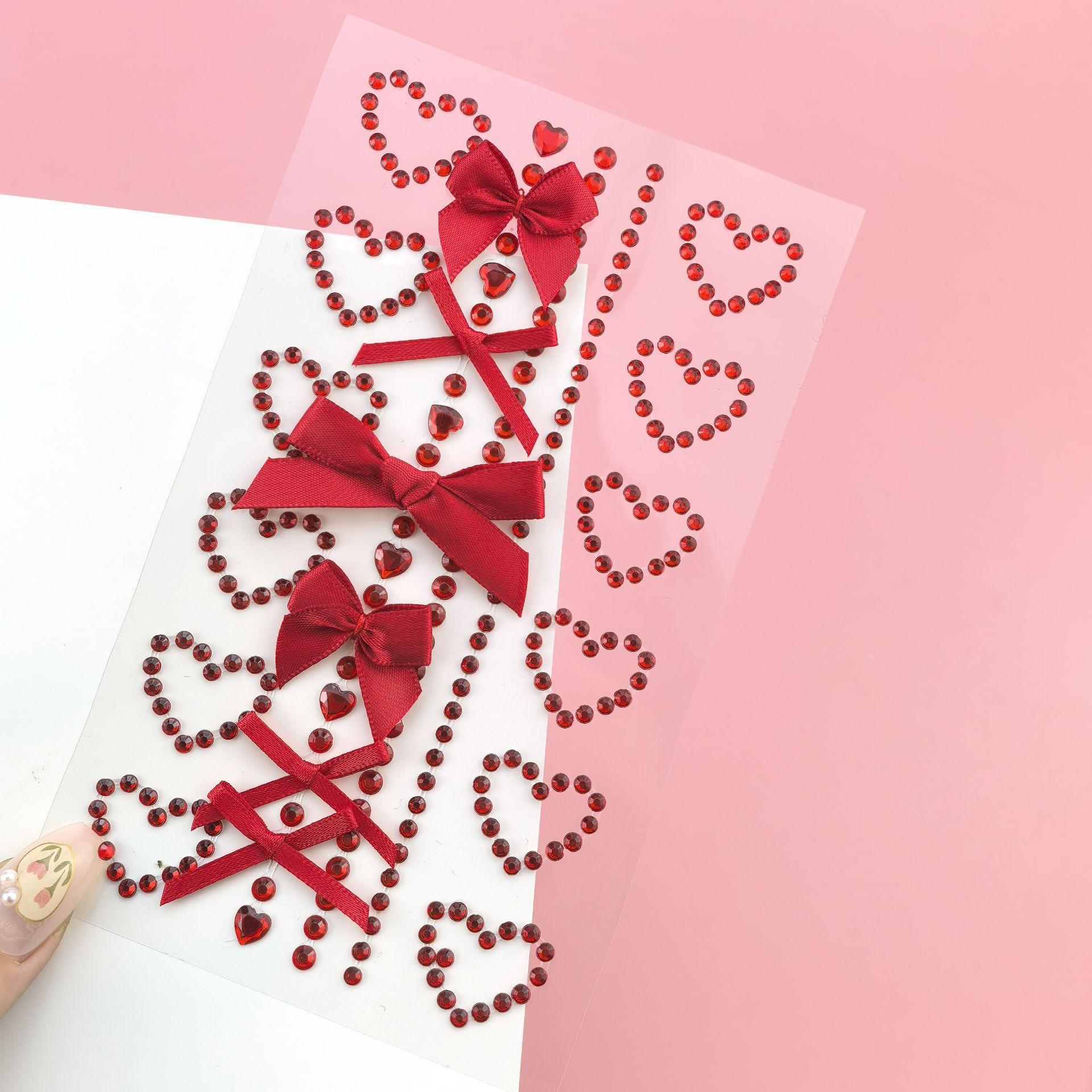 Body Jewelry Art - 1 Sheet Red Ribbon Bow Sparkly