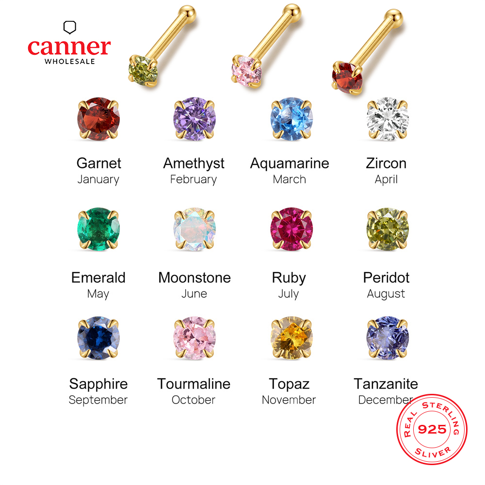 Body Jewelry Gold Plated - CANNER 1PC 925 Sterling Silver Four