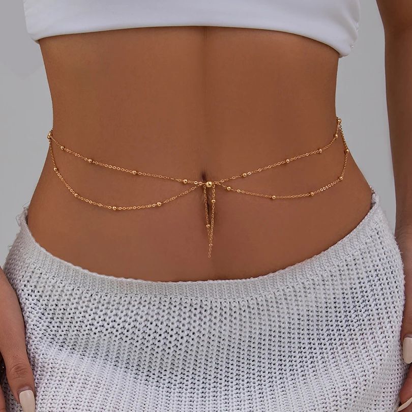 Qualiti Body Jewelry - KunJoe Multilayer Gold Color Thin Bead