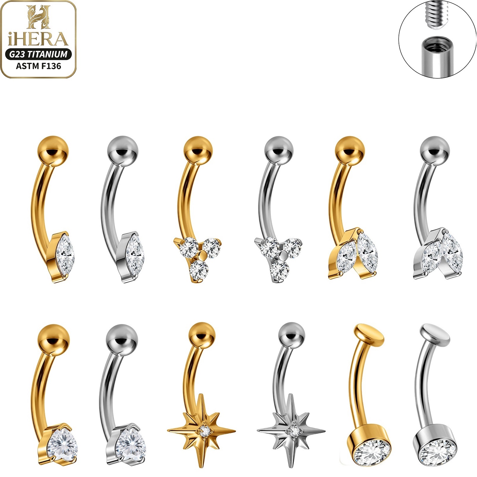Classic Basic G23 Titanium Spa - Body Jewelry Vertical Labret review and price