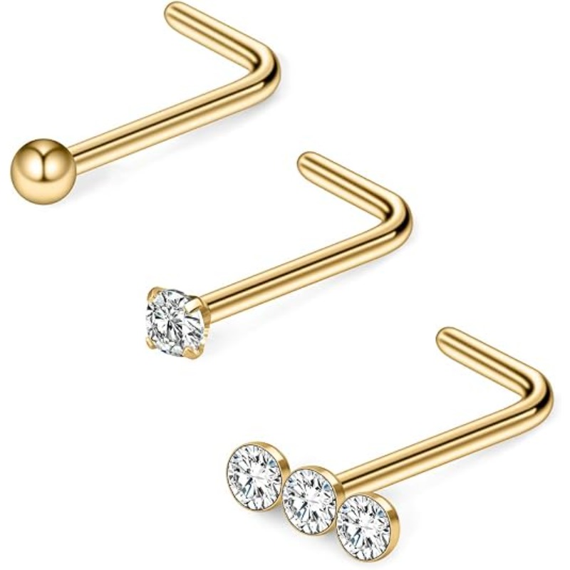 3PCS 20G Surgical Steel Triple - Body Jewelry Nose Studs review and price