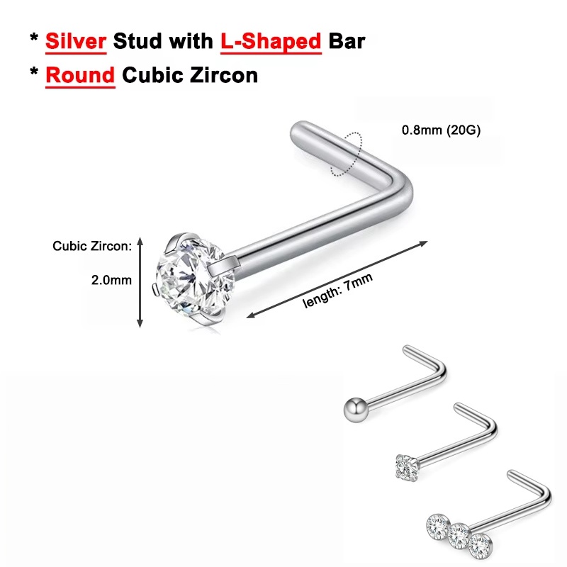 3PCS 20G Surgical Steel Triple - Body Jewelry Nose Studs review and price