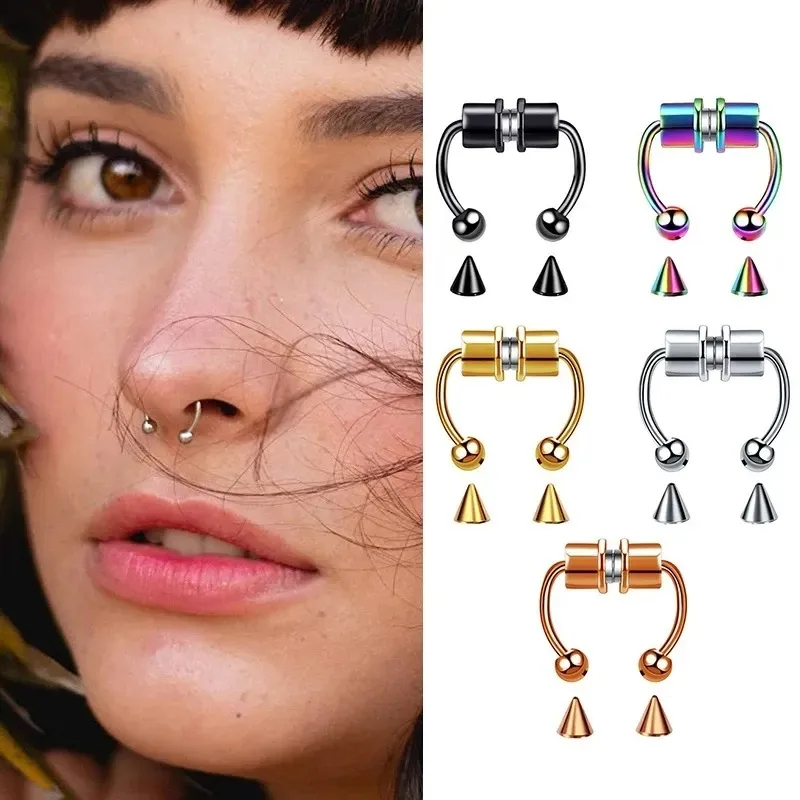 1/2/3Pcs Fake Magnetic Nose Ri - Body Jewelry Nose Studs review and price