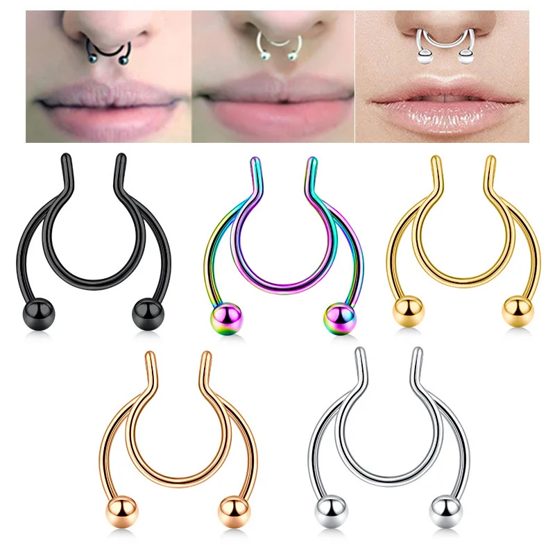 U Shaped Fake Nose Ring Hip Ho - Body Jewelry Art review and price