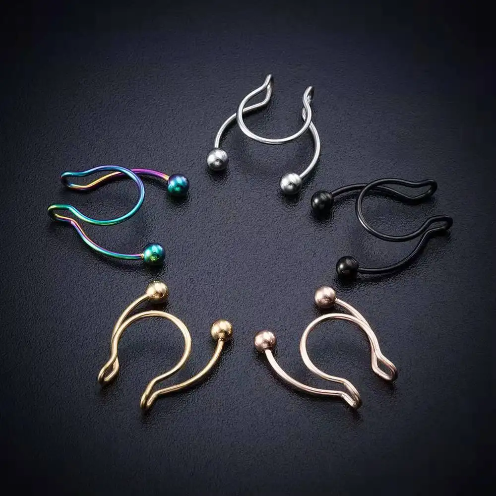 U Shaped Fake Nose Ring Hip Ho - Body Jewelry Art review and price