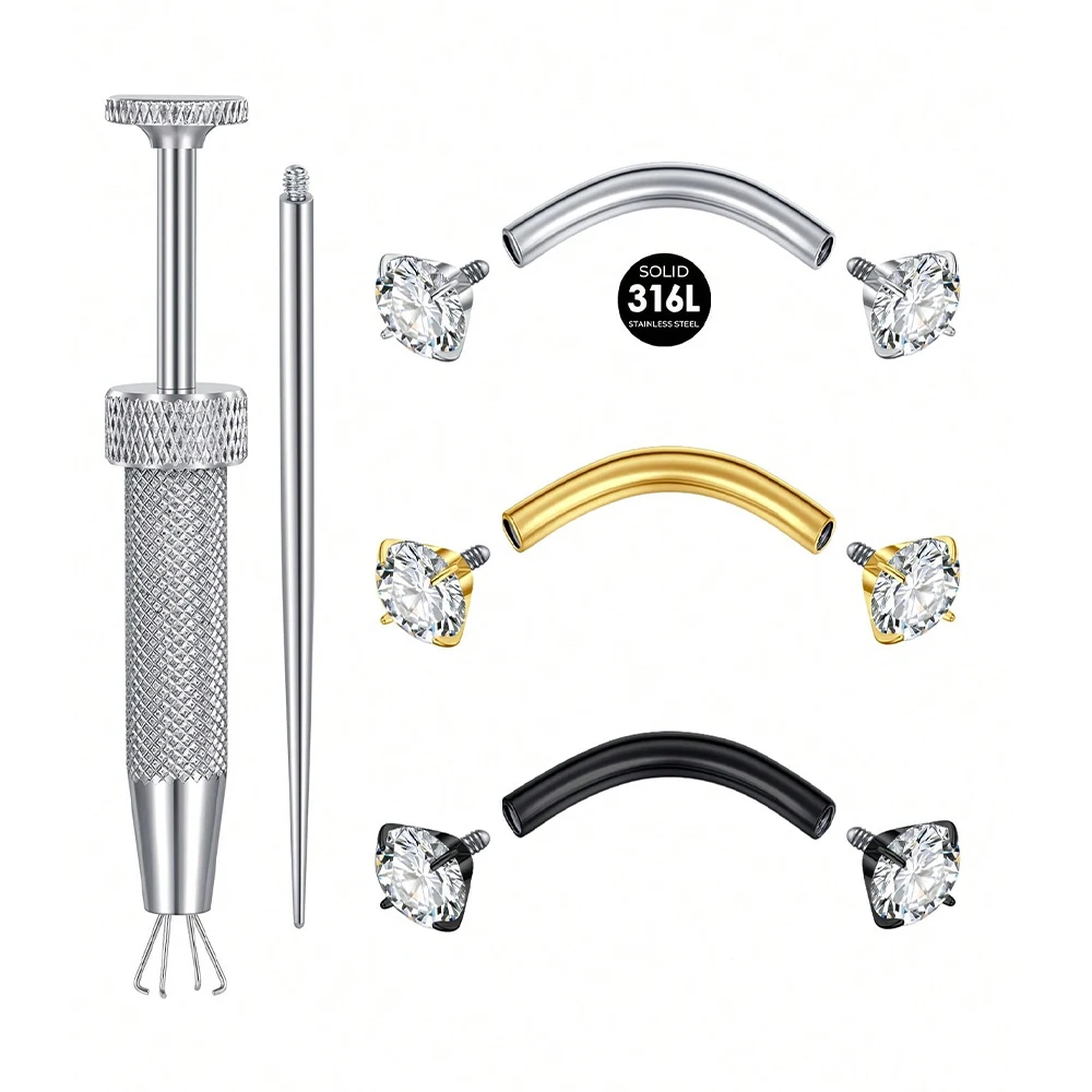 Internally Threaded Eyebrow Pi - Body Jewelry Vertical Labret review and price