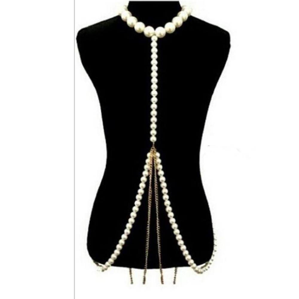 Luxurious Pearl Gold Chain Bod - Body Jewelry Charms review and price