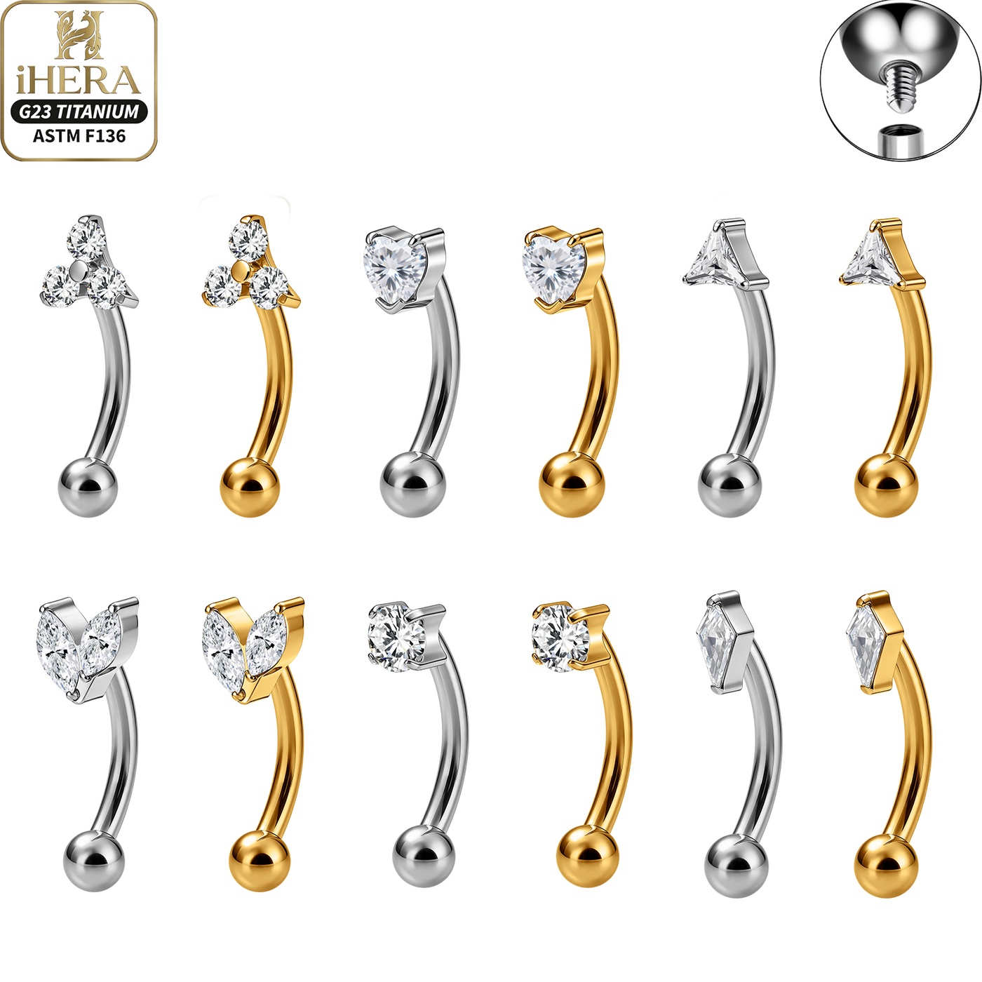 Screw Ball F136 Titanium Pierc - Body Jewelry Vertical Labret review and price