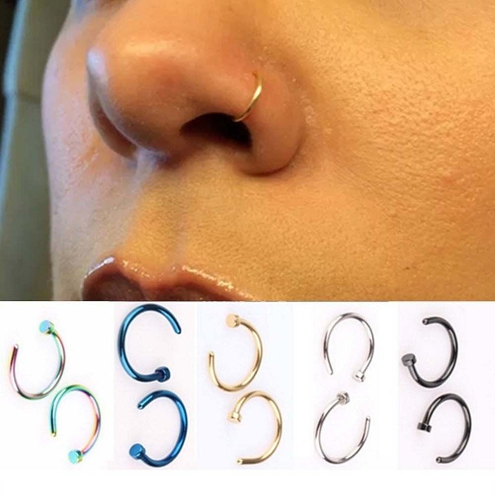 Thin Septum C Shape Stud Earri - Body Jewelry Nose Studs review and price