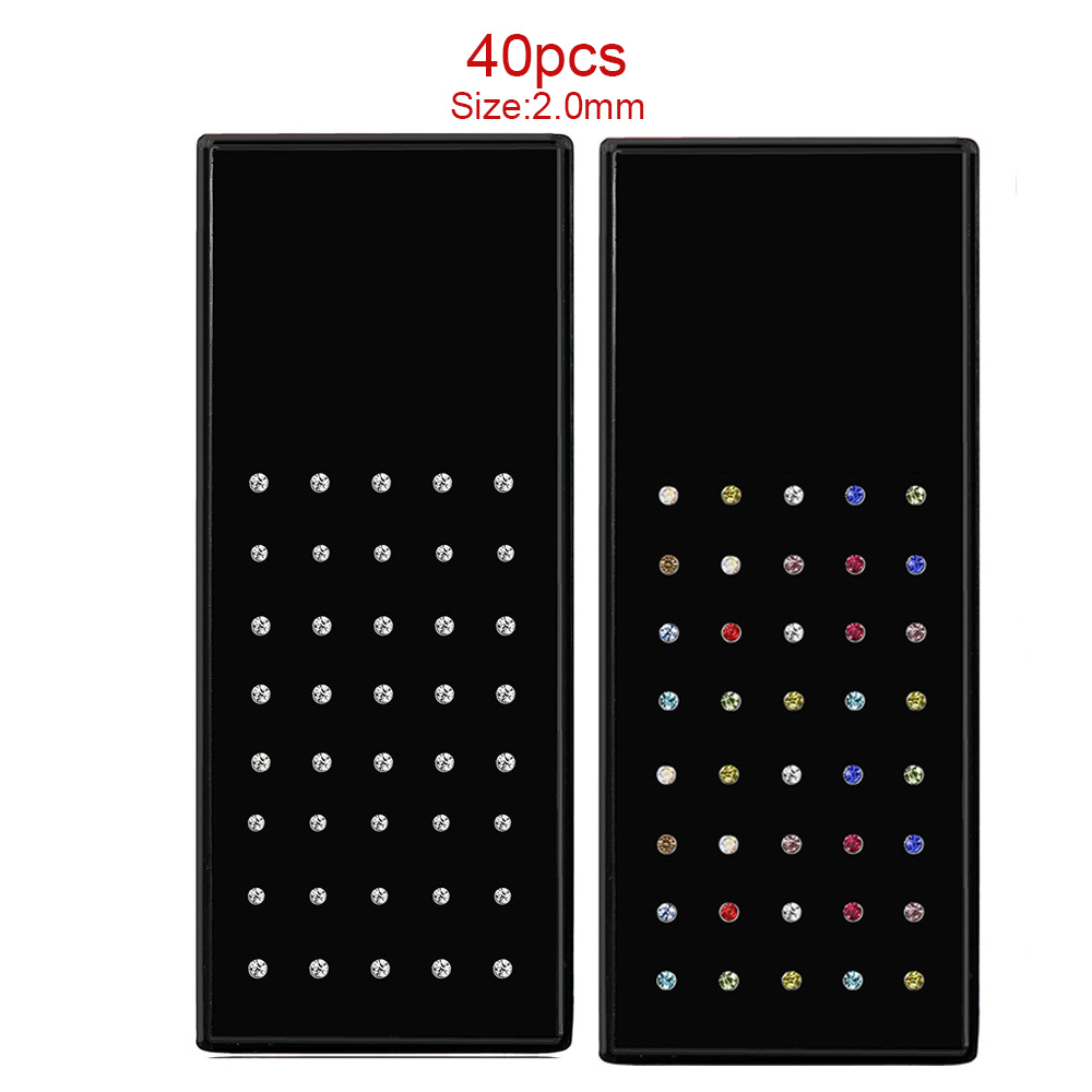 40PC Set Fashion Crystal Nose  - Body Jewelry Storage review and price