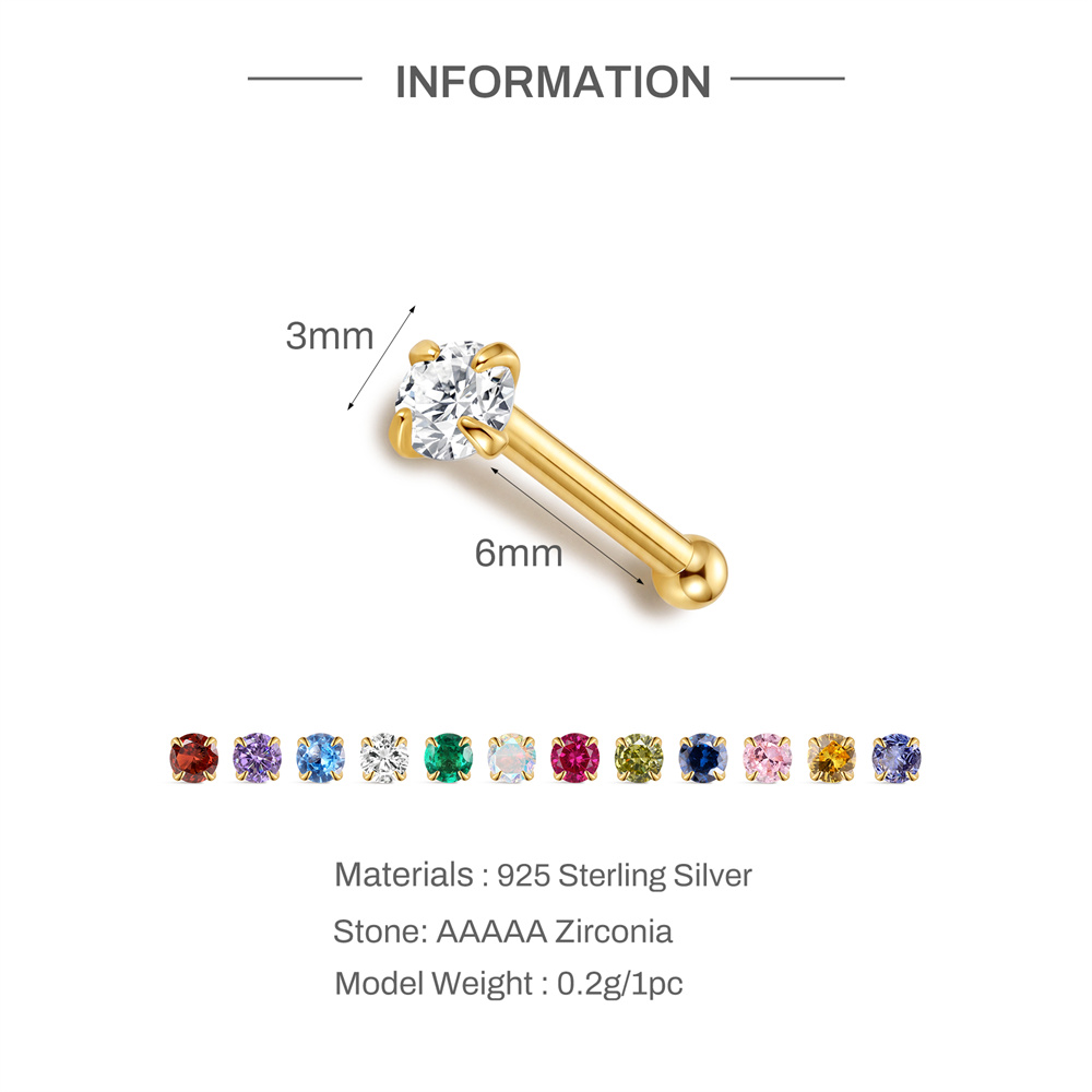 CANNER 1PC 925 Sterling Silver - Body Jewelry Gold Plated review and price