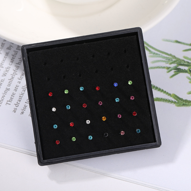 24pcs/box Crystal Nose Ring St - Body Jewelry Storage review and price