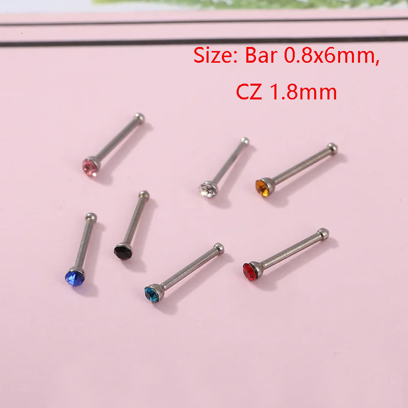 24pcs/box Crystal Nose Ring St - Body Jewelry Storage review and price