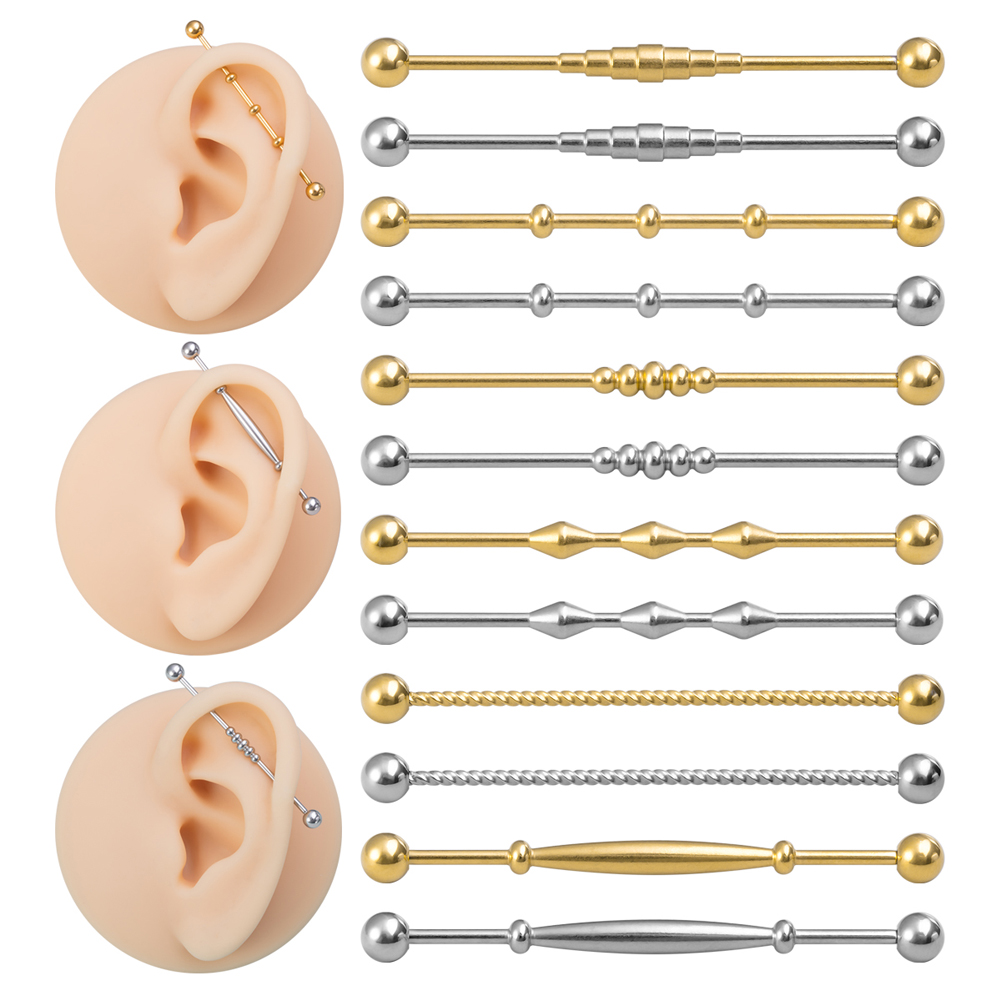 16G 38mm Stainless Steel Indus - Industrial Barbell Long review and price