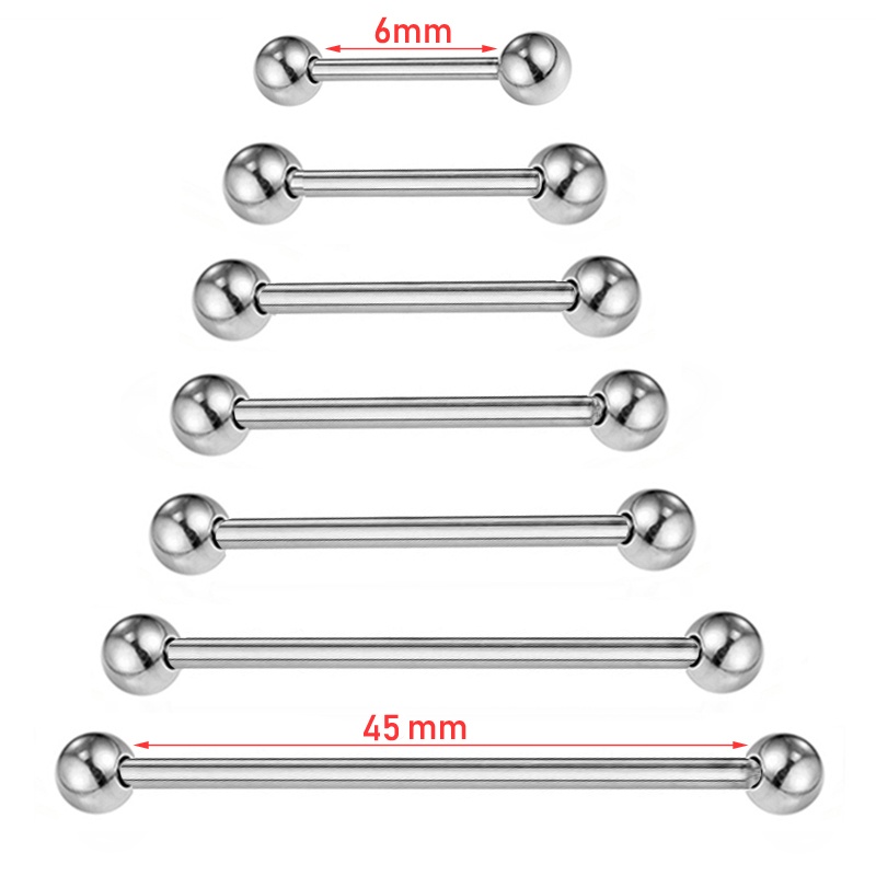 2 Pieces 14G/16G Surgical Stee - Industrial Barbell Long review and price