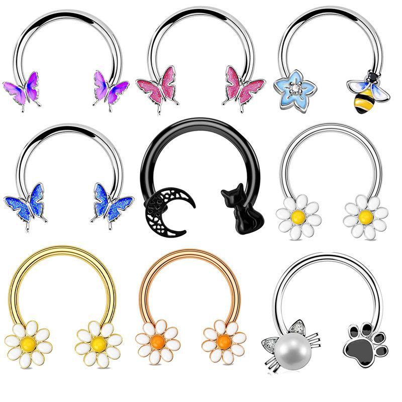 16G Septum Ring Daith Piercing - Body Jewelry Nose Studs review and price