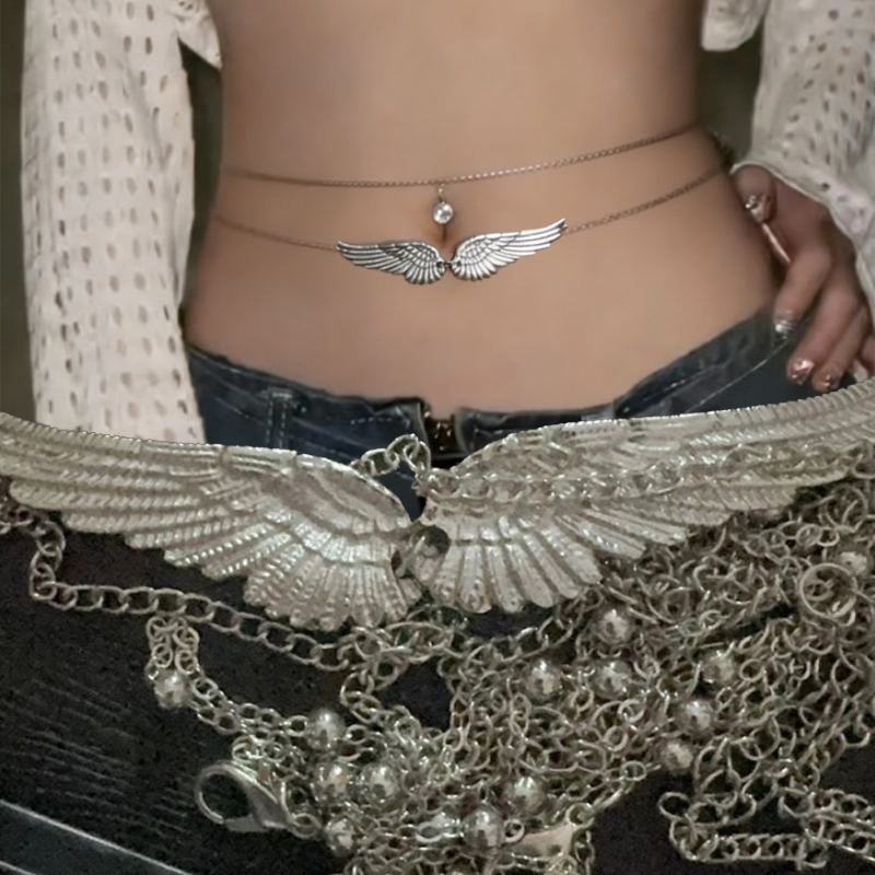 Double Layer Wings Angel Waist - Body Jewelry Charms review and price
