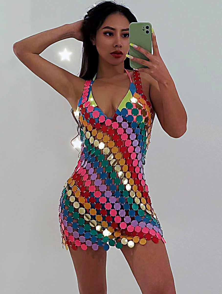 Sexy Backless Bling Mirror Col - Body Jewelry For Backless Dress review and price